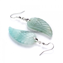 Amazonite Wing Earring with Base Metal, Sale by Pair